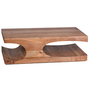 WOHNLING Couchtisch rechteckig Massivholz akazie 118,0 x 70,0 x 38,0 cm, 1 St.
