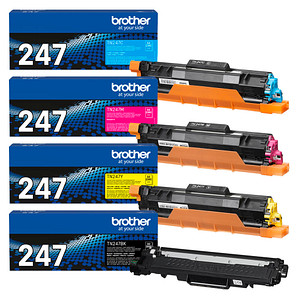brother TN-247BK/C/M/Y schwarz, cyan, magenta, gelb Toner, 4er-Set