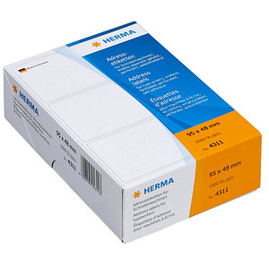 HERMA Adressetiketten 4311 weiß 95,0 x 48,0 mm, 1.000 Etiketten