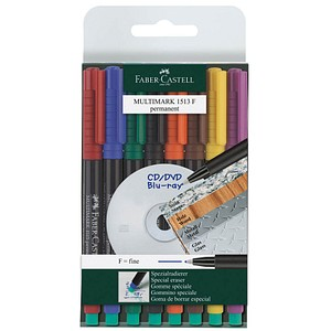 FABER-CASTELL MULTIMARK Folienstifte-Set farbsortiert permanent, 8 St.