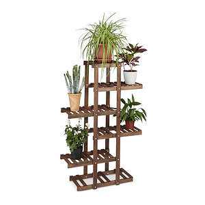 relaxdays Blumenregal Holz dunkelbraun rechteckig 81,0 x 125,0 cm, 1 St.