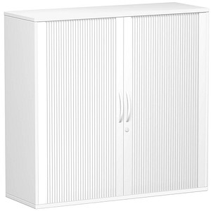 geramöbel Flex Rollladenschrank weiß, silber 2 Fachböden 120,0 x 42,5 x 118,2 cm