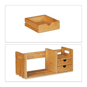 relaxdays Schreibtisch-Organizer braun 80,5 x 19,0 x 21,0 cm, 1 St.