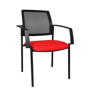 Topstar Besucherstühle BtoB 10 BB200A G210 rot, schwarz Stoff, 2 St.