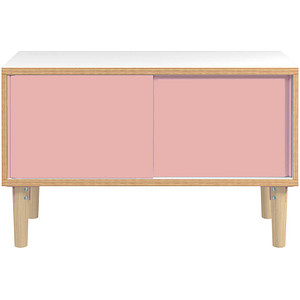 BISLEY Sideboard Poise, POS1007W620 verkehrsweiß, rosa 100,0 x 45,0 x 62,1 cm, 1 St.