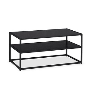 relaxdays Couchtisch rechteckig Glas schwarz 90,0 x 50,0 x 42,0 cm, 1 St.