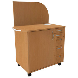 fm Sidney Bürowagen buche 3 Ebenen 124,0 x 64,2 x 150,0 cm