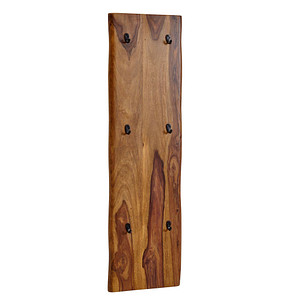 WOHNLING Wandgarderobe WL6.548 sheesham Holz 6 Haken 40,0 x 140,0 cm, 1 St.