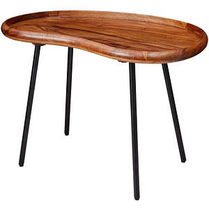 WOHNLING Couchtisch Nierenform Massivholz sheesham 71,0 x 40,0 x 51,0 cm, 1 St.