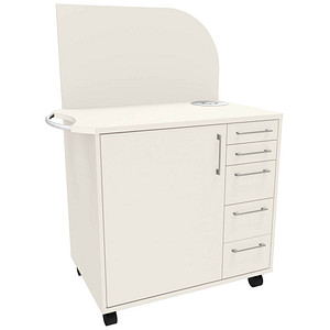 fm Oldenburg Bürowagen weiß 3 Ebenen 124,0 x 64,2 x 150,0 cm