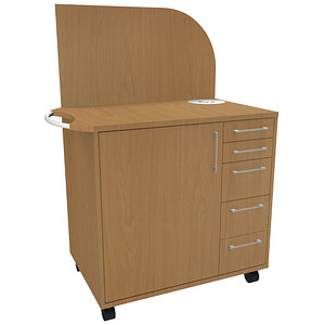 fm Oldenburg Bürowagen buche 3 Ebenen 124,0 x 64,2 x 150,0 cm