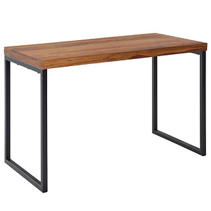 WOHNLING Schreibtisch sheesham rechteckig, U-Fuß-Gestell schwarz 117,0 x 59,0 cm