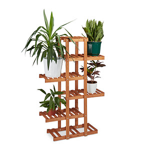 relaxdays Blumenregal Holz hellbraun rechteckig 81,0 x 125,0 cm, 1 St.