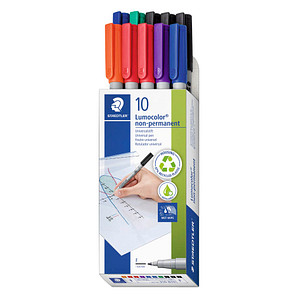 STAEDTLER Lumocolor Folienstifte-Set farbsortiert non-permanent, 10 St.