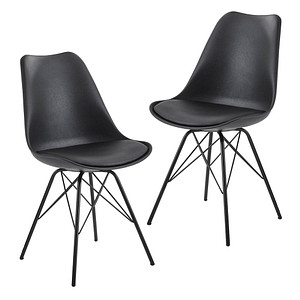 WOHNLING Esszimmerstühle WL6.183 schwarz Kunstleder, 2 St.