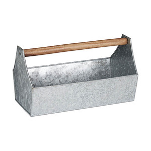relaxdays Blumenkasten Metall silber rechteckig 36,0 x 20,0 cm, 1 St.