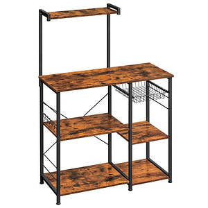 VASAGLE Küchen-Organizer braun, schwarz 90,0 x 40,0 x 134,0 cm, 1 St.