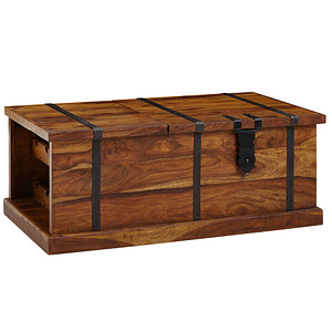 WOHNLING Couchtisch rechteckig Massivholz sheesham 100,0 x 60,0 x 40,0 cm, 1 St.