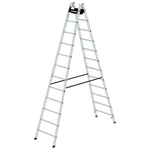 MUNK Stehleiter beidseitig 33024 silber 2x 12 Sprossen, H: 351,0 cm