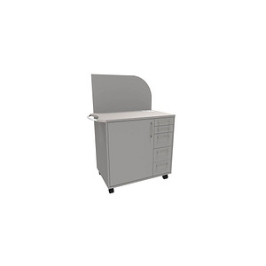 fm Oldenburg Bürowagen grau 3 Ebenen 124,0 x 64,2 x 150,0 cm