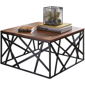 WOHNLING Couchtisch quadratisch Massivholz sheesham 60,0 x 60,0 x 35,0 cm, 1 St.