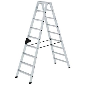 MUNK Stehleiter beidseitig 40218 silber 2x 9 Stufen, H: 298,0 cm