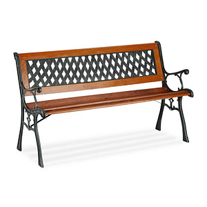 relaxdays Gartenbank 10036066_0 rotbraun/schwarz Metall 125,0 cm