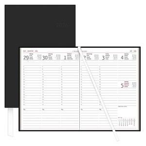 ZETTLER KALENDER Buchkalender Wochenplaner 2026 schwarz, 1 St.