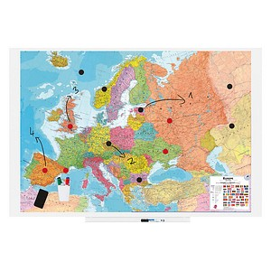 rocada Whiteboard Skin MAP Europa 150,0 x 100,0 cm bunt Stahl
