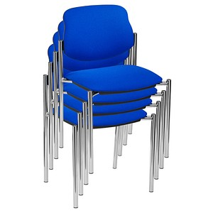 Nowy Styl Besucherstühle Styl STYL CHROM C-06 4ER blau Stoff, 4 St.