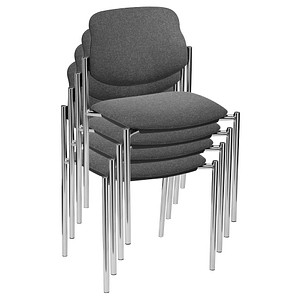 Nowy Styl Besucherstühle Styl STYL CHROM C-38 4ER anthrazit Stoff, 4 St.