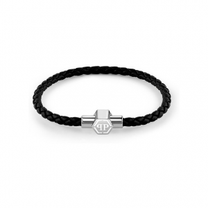 Philipp Plein Armband PJOEA04BS Leder, Edelstahl, recycelt