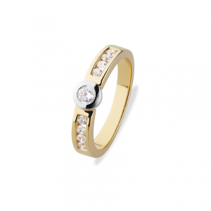 Valeria Damenring 89220237 585er Gelbgold, 585er Weißgold