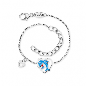 Engelsrufer Armband SS25 HEBS-DOLPHIN-HEART Edelstahl, Emaille