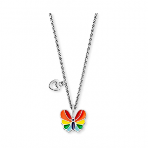 Engelsrufer Kinderkette SS25 HENS-HAPPY-BUTTERFLY Edelstahl, Emaille