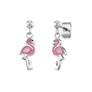 Engelsrufer Ohrstecker HEES-FLAMINGO-ST Edelstahl, Emaille