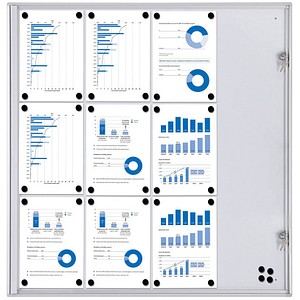 Showdown® Displays Schaukasten Economy XS silber 12x DIN A4 93,1 x 2,6 x 96,3 cm, 1 St.