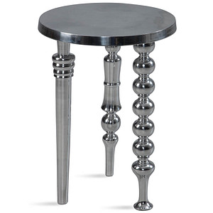 WOHNLING Beistelltisch rund Aluminium silber 44,0 x 44,0 x 63,0 cm, 1 St.