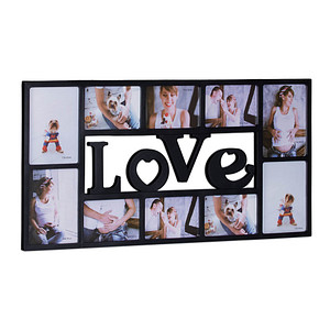 relaxdays Collage-Bilderrahmen LOVE schwarz 72,0 x 36,5 cm, 1 St.