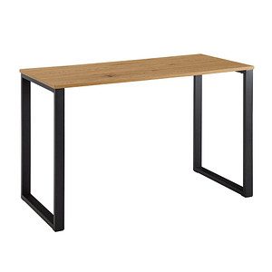 WOHNLING Schreibtisch eiche rechteckig, U-Fuß-Gestell schwarz 120,0 x 60,0 cm