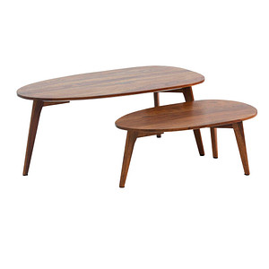 WOHNLING Couchtische-Set Nierenform Massivholz sheesham, 1 St.