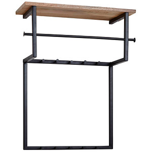 WOHNLING Wandgarderobe WL6.452 braun Holz 10 Haken 60,0 x 76,0 cm, 1 St.