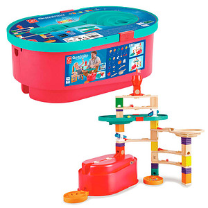 Hape 10209606 Kugelbahn mit Vorratsbehälter Quadrilla Bausatz