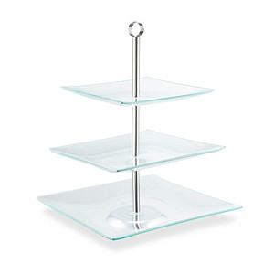relaxdays Etagere transparent/silber Höhe: 40,0 cm, 1 St.