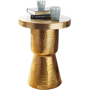WOHNLING Beistelltisch rund Aluminium gold 43,0 x 43,0 x 59,0 cm, 1 St.