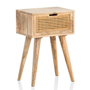 WOHNLING Nachttisch rechteckig Massivholz braun 40,0 x 30,0 x 60,0 cm, 1 St.