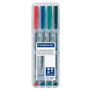 STAEDTLER Lumocolor Folienstifte-Set farbsortiert non-permanent, 4 St.