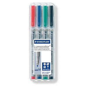 STAEDTLER Lumocolor Folienstifte-Set farbsortiert non-permanent, 4 St.