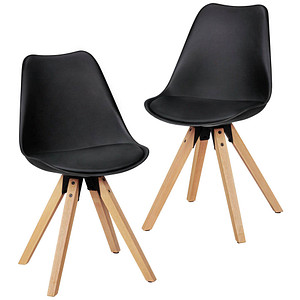 WOHNLING Esszimmerstühle WL5.022 schwarz Kunststoff, 2 St.