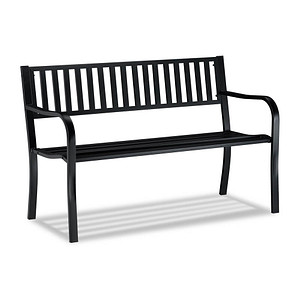 relaxdays Gartenbank 10026117_0 schwarz Metall 127,5 cm